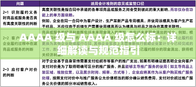 AAAA 级与 AAAA 级怎么标：详细解读与规范指引